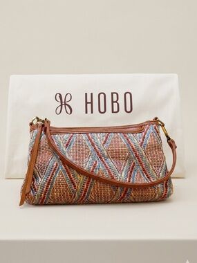 HOBO Darcy 3-in-1 Convertible Crossbody Purse Bag Sunset Rafia Woven EUC